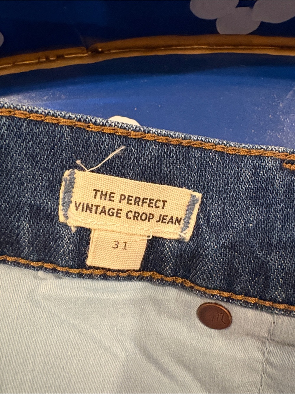 Madewell Women’s  Medium Blue Straight-Leg Jeans Size 31 - Picture 4 of 4